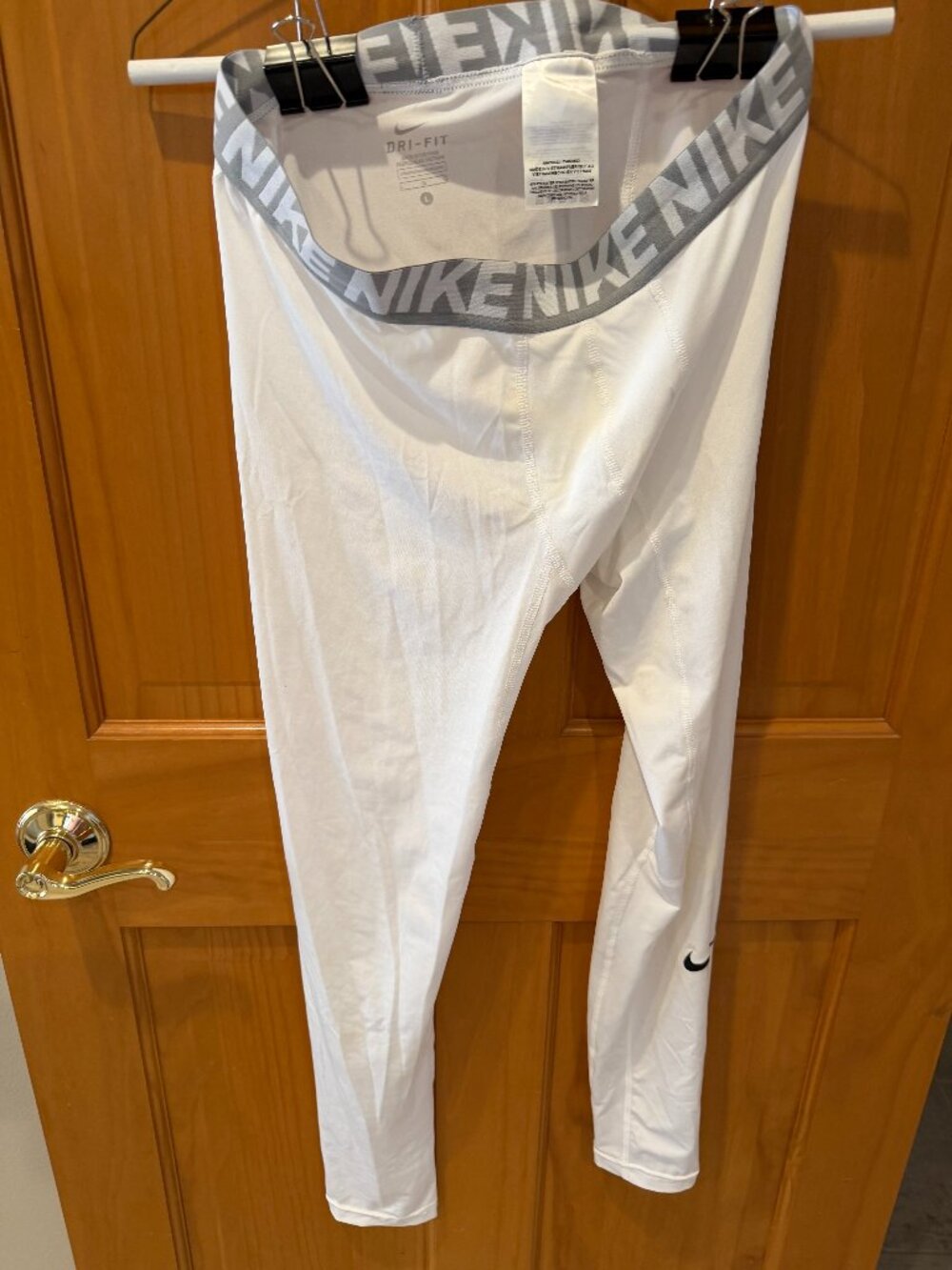 Nike DriFit Compression Workout Pants White Large